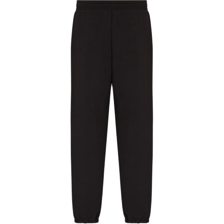 Emporio Armani EA7 SS25 Solid Color Drawstring Cuffed Knit Joggers Unisex Joggers Black 7X000045-AF12116-UC001