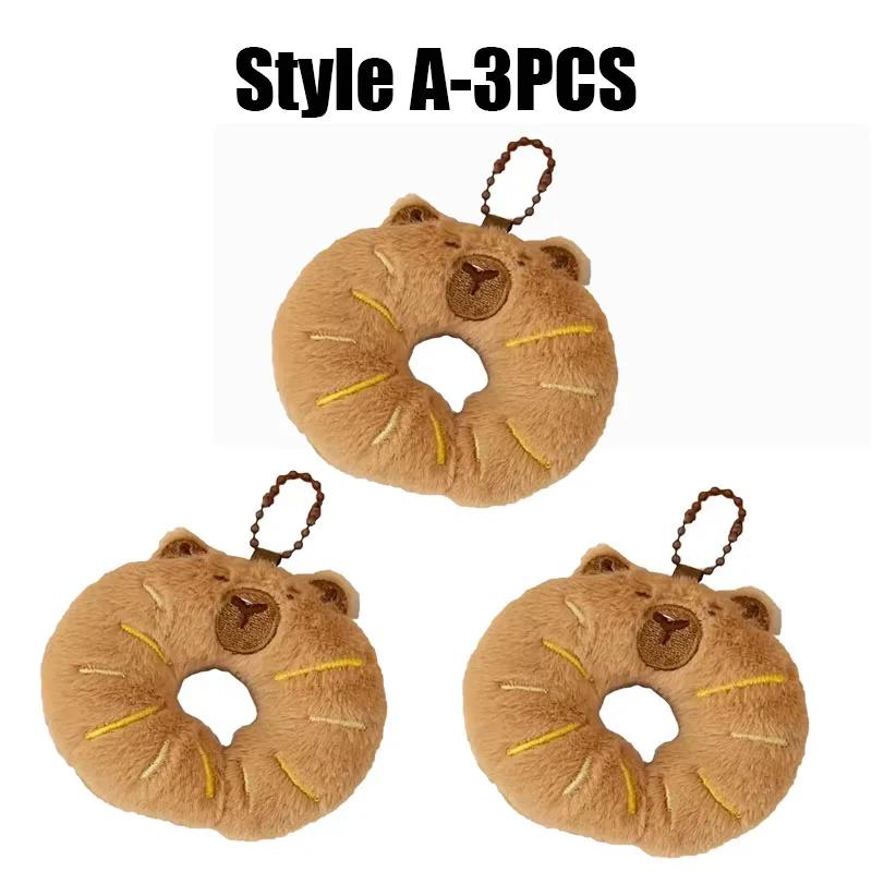 Adorable Capybara Plushie Keyring Funny Bread Topper Anime Style Fluffy Hanging Toy Cute Food Themed Decor Accessories for Teens