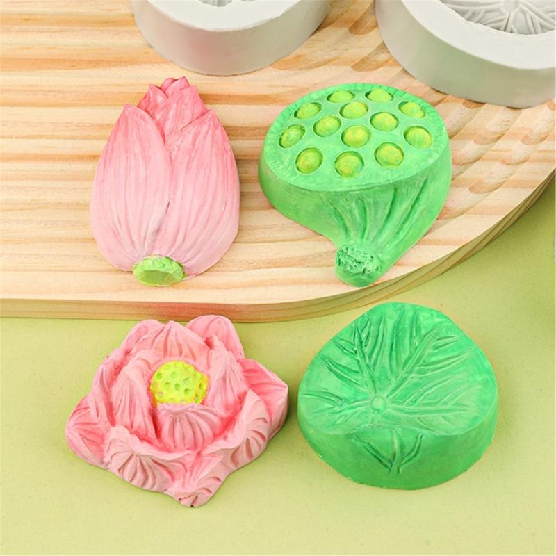Silicone Lotuses Flower Mold With Detailed Texture Ideal For Home Decoration Wedding Cake Soap Making Mould