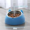 Removable Pet Bowl Stainless Steel Food Bowl Protects Cervical Vertebra 15 Degrees Oblique Mouth Cute Cat and Dog Bowl Pet