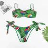 Neuer, bequemer, geteilter, bedruckter, sexy Badeanzug für Damen. Sexy Damen-Bikinianzug mit Schlinge und Streifen in Übergröße