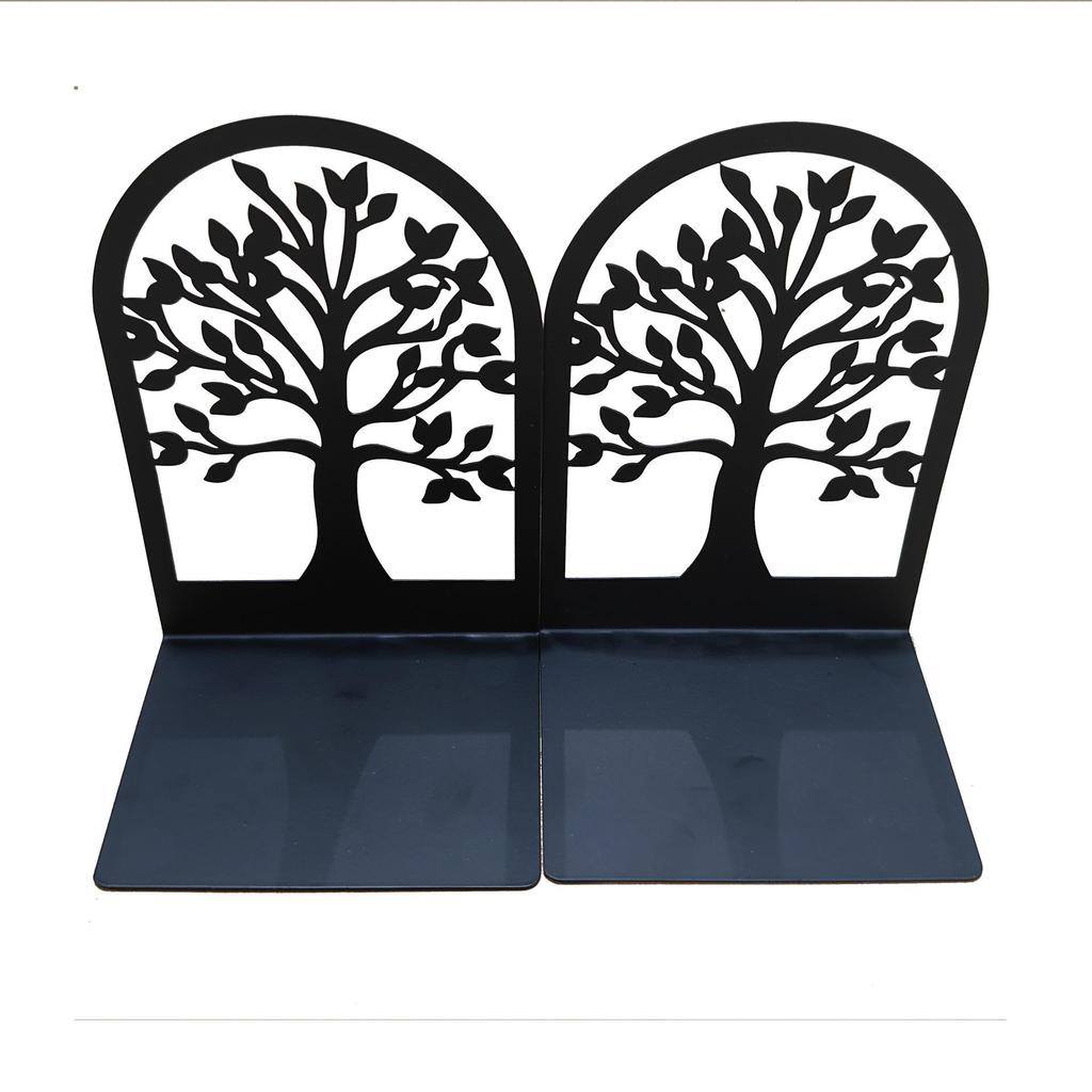 Tree Shadow Skull Metal Bookends - Student Reading Supplies, Retro Hollow Design