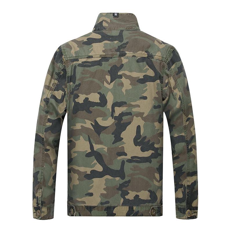 Buy DAYIFUN Men Camouflage Denim Jacket 