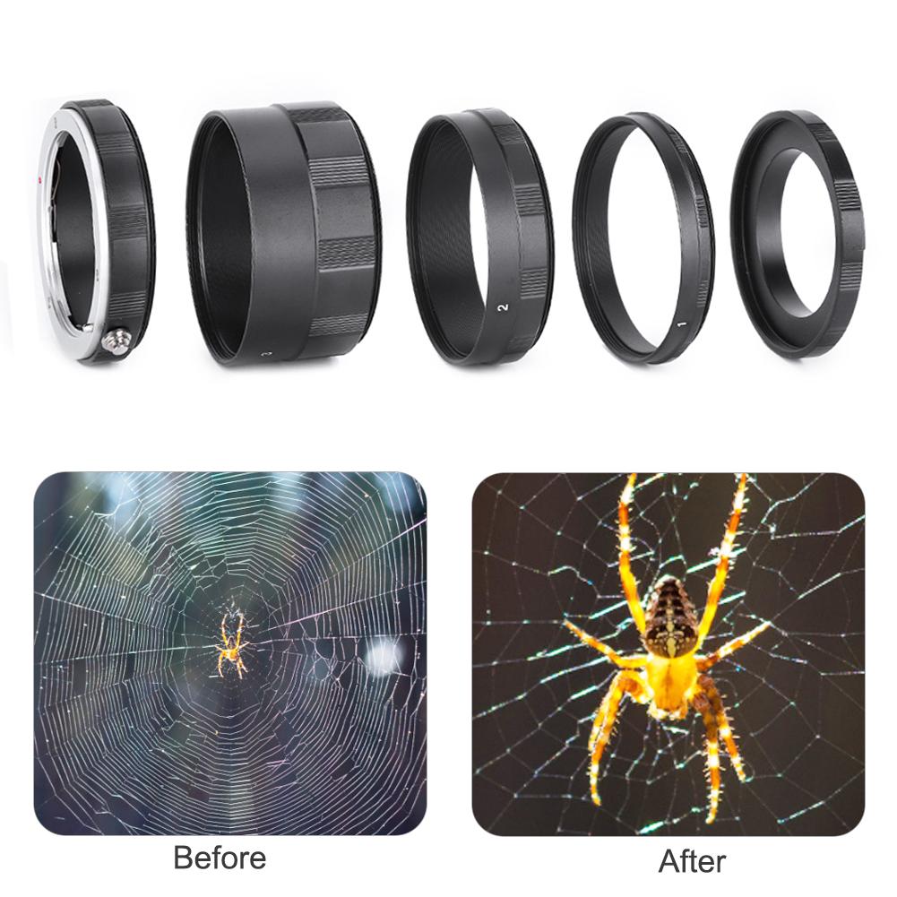 Professional Metal Black Macro Photography Extension Adapter Tube Close Up Lens Ring for Sony E Mount Mirrorless Camera