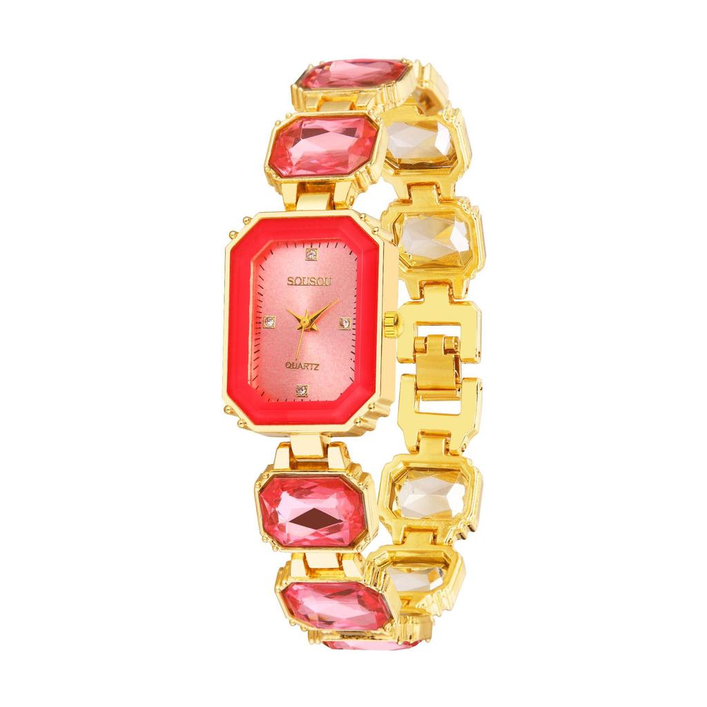 Women Crystal Bracelet Strap Quartz Watch Ladies Wristwatch Clock