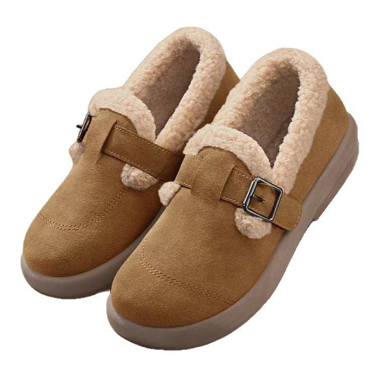 New casual shoes soft-soled Birkenstocks piled and thickened warm cotton shoes non-slip and comfortable Doudou shoes