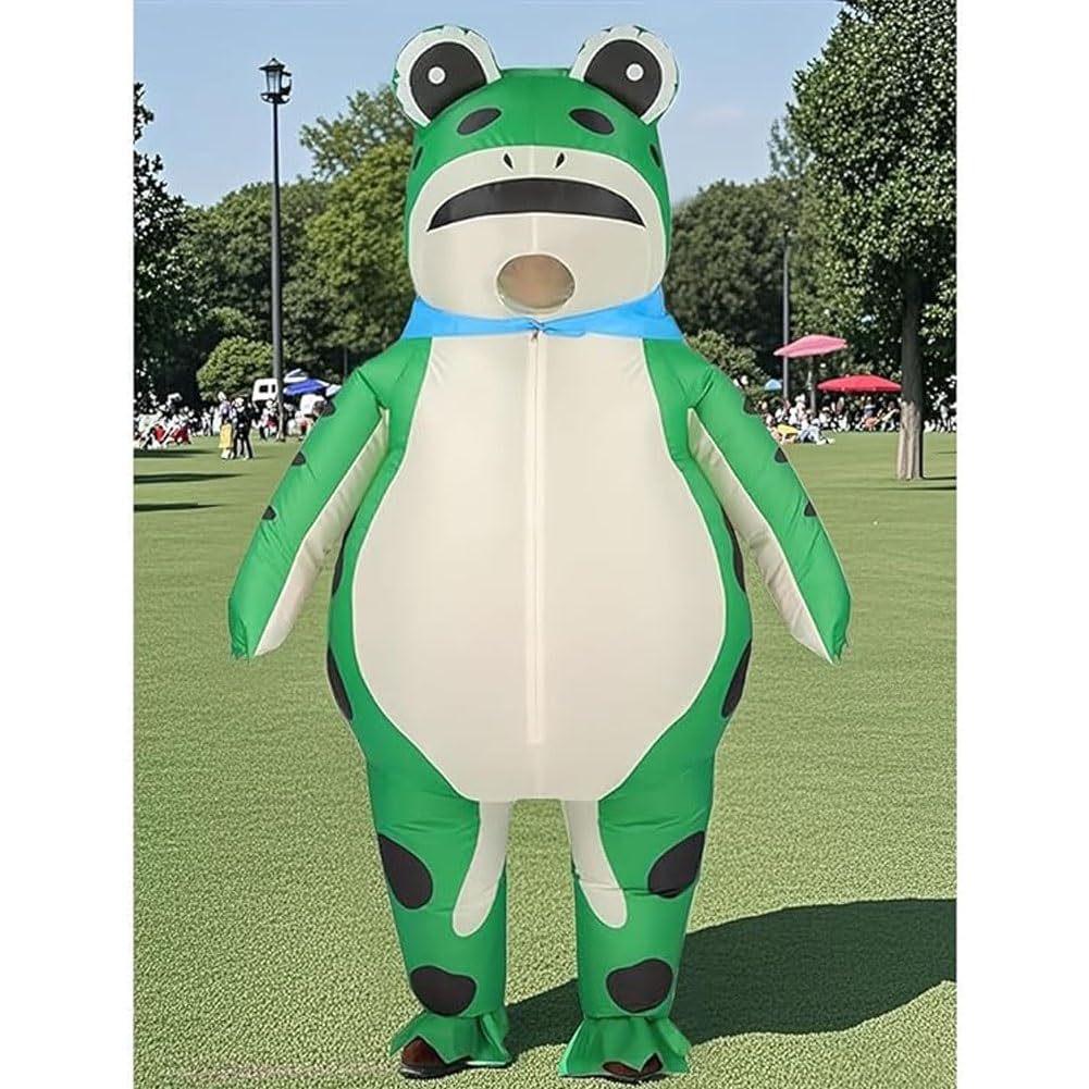 Aufblasbares Froschkostüm mit Luftpumpe – Perfekt für Halloween und Cosplay-Partys