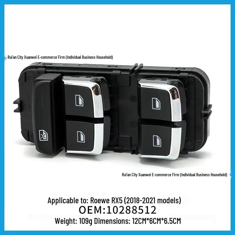 10288512 Silver Edge Front Left Window Lifter Switch for Roewe RX5 & MG 6 High Trim