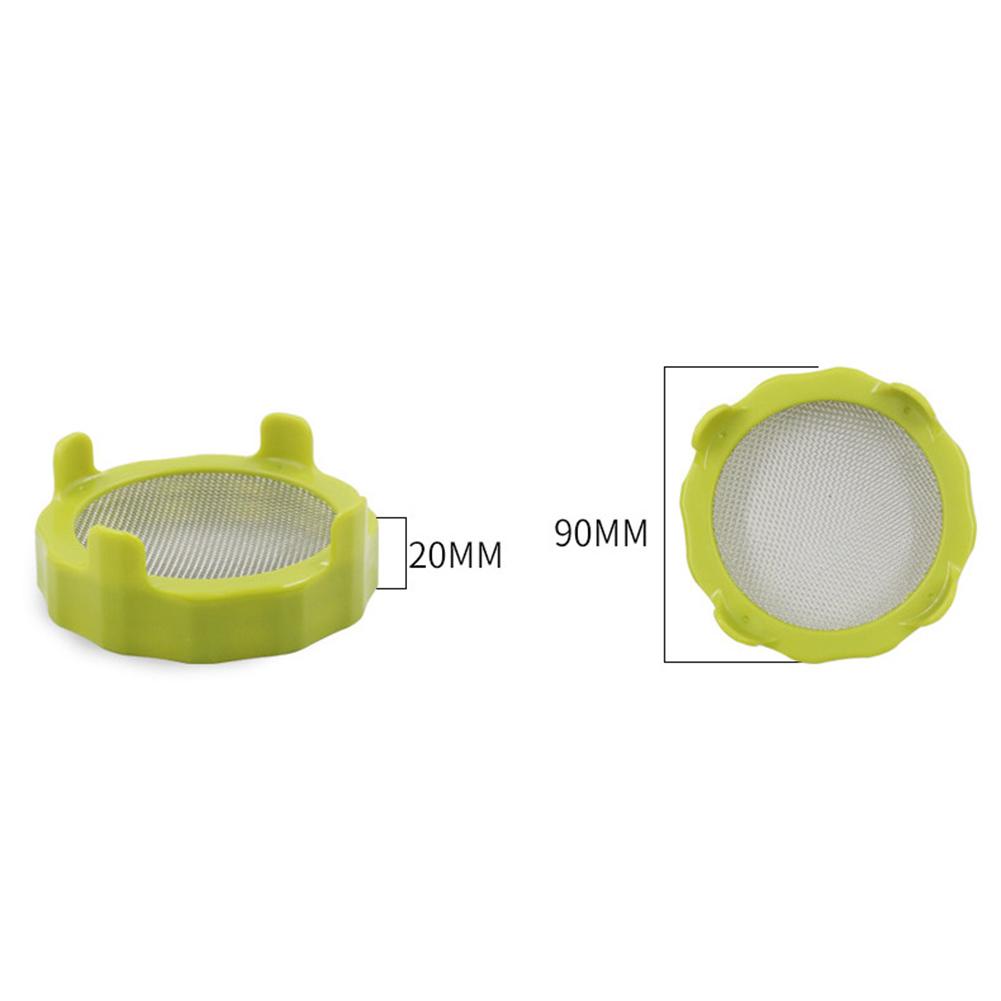 1pc Plastic Sprout Lid For Wide Mouth Jars Grow Bean Sprouts Alfalfa Salad Garden Supply Stainless Steel Mesh Design Sprout Lid