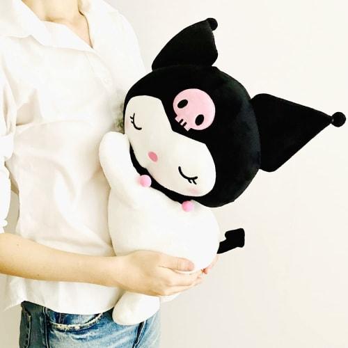 MORIPiLO Kuromi Body Pillow, Sanrio Characters, Sleeping Pillow (M), Approx. 45cm, Skin-Friendly Micro Fabric, Large Plush Toy, Black, by Morishita Ma