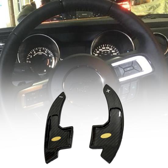 

1 пара износостойкости карбоновое волокно автомобильное рулевое колесо с подруловым колесом для Ford Mustang 2015-17