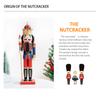 38CM Wooden Nutcracker Ornament Soldier Figurement Handcraft Doll Toy Home Office Table Xmas Decoration Statues Christmas Gift