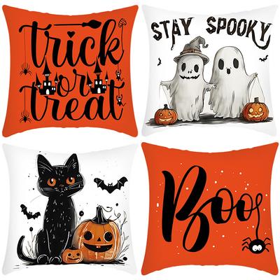 New Halloween Decoration Pillow Pumpkin Halloween Cat Push Pillow Case Living Room Decoration Sofa Push Pillow Case
