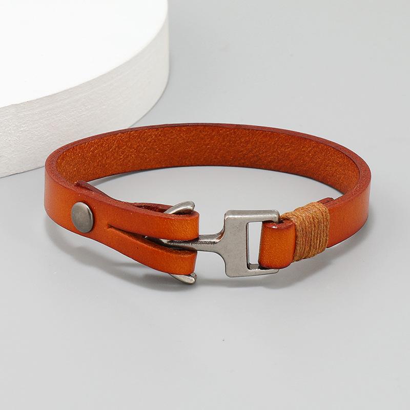

Punk Cowhide Leather Bracelets Bangles Fashion Anchor Bracelet Men Hot-selling Original Ocean Style Accessories Jewelry Gift