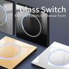 White Glass Panel Switch Button Surround Indicator Light EU UK Standard Circular Reset Switch Socket Office Home Villa Hotel