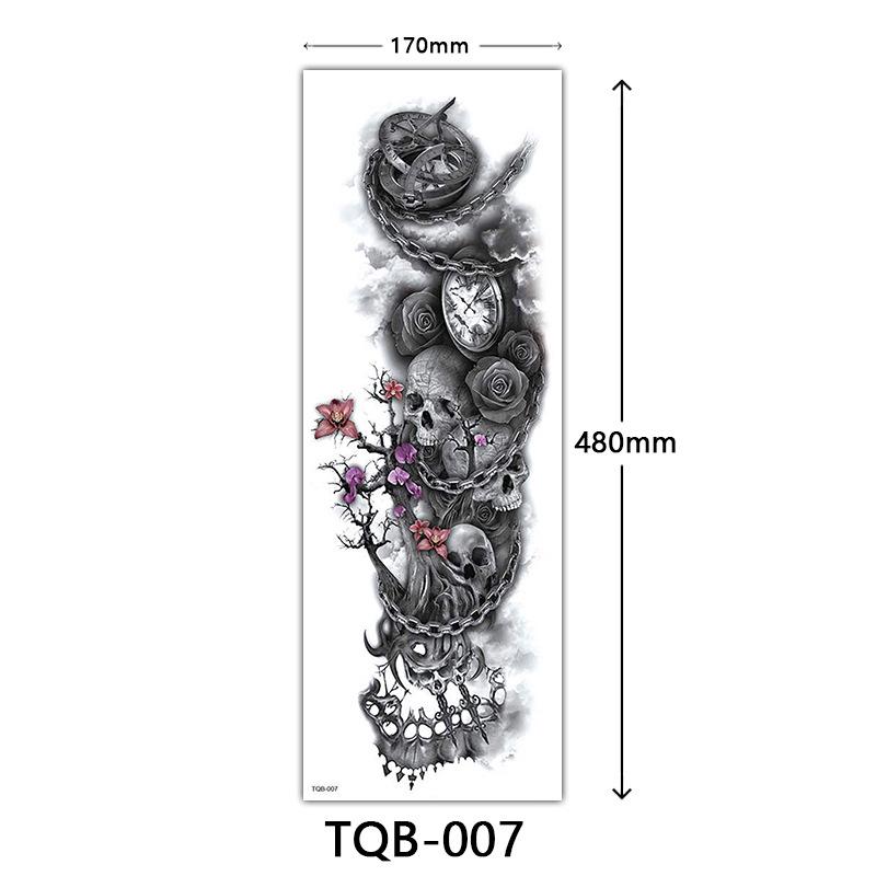 Full Arm Flower Tattoo Stickers - Large Image Design