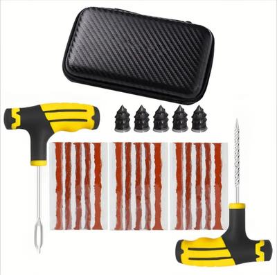22-Piece Tubeless Tire Repair Tool Set with Rubber Strips and Nails