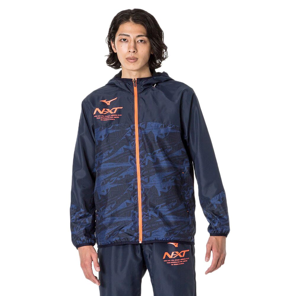 Training Wear Windbreaker Jacket Water Repellent Function Slim Fit 32JEA220 Dress Navy S [Mizuno] N-XT Men's