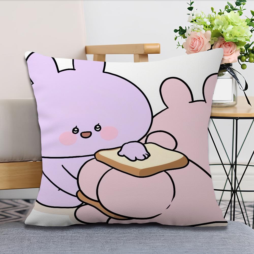 Cartoon A-Asamimichan Cute Bunny cushion For Bedroom Car Coffee Shop Room and Living Room Sofa Decorative Pillow Cover Case