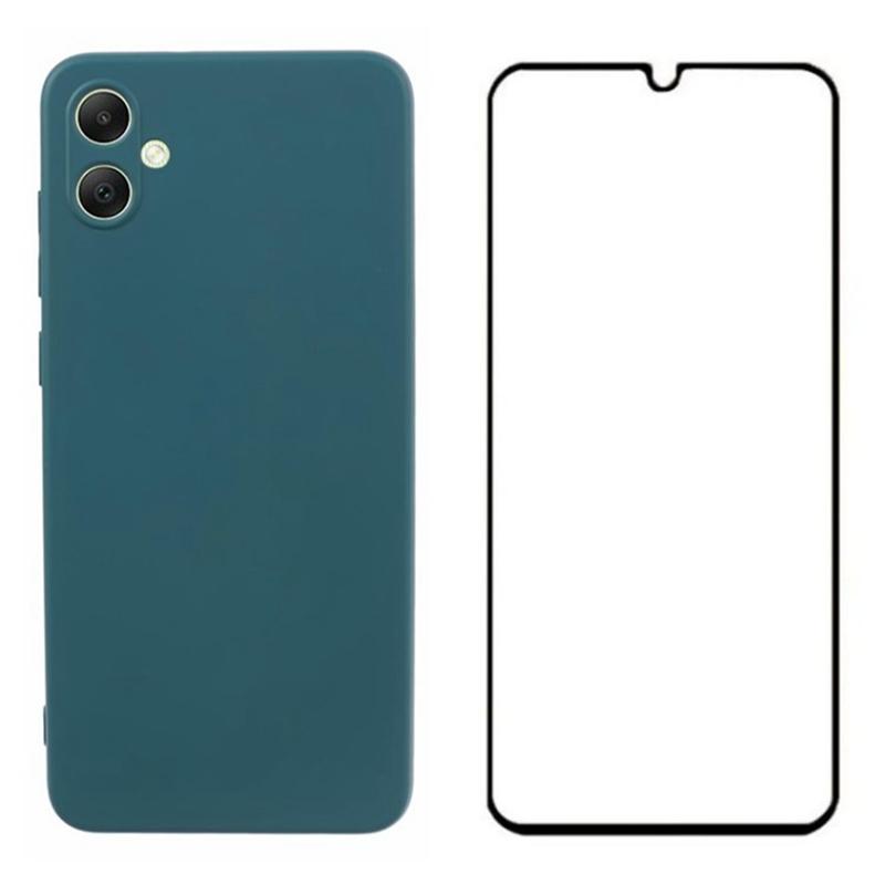 

WANLONFENG RB2 Series for Samsung Galaxy A05 4G Case Soft TPU Phone Cover with Screen Protector Army Green