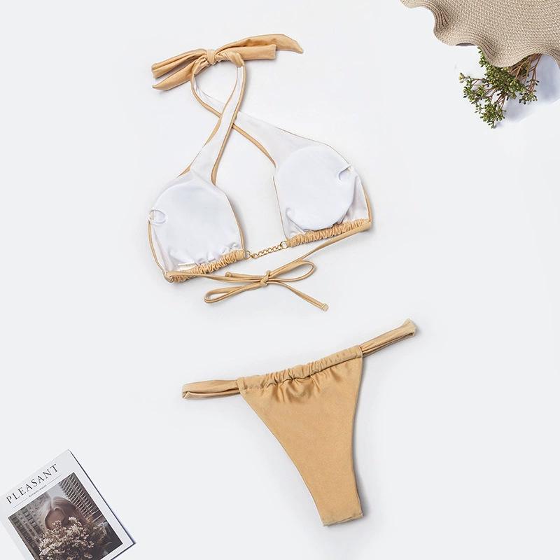Women's European and American Halter Bikini - Sexy Tie-Up Swimwear
