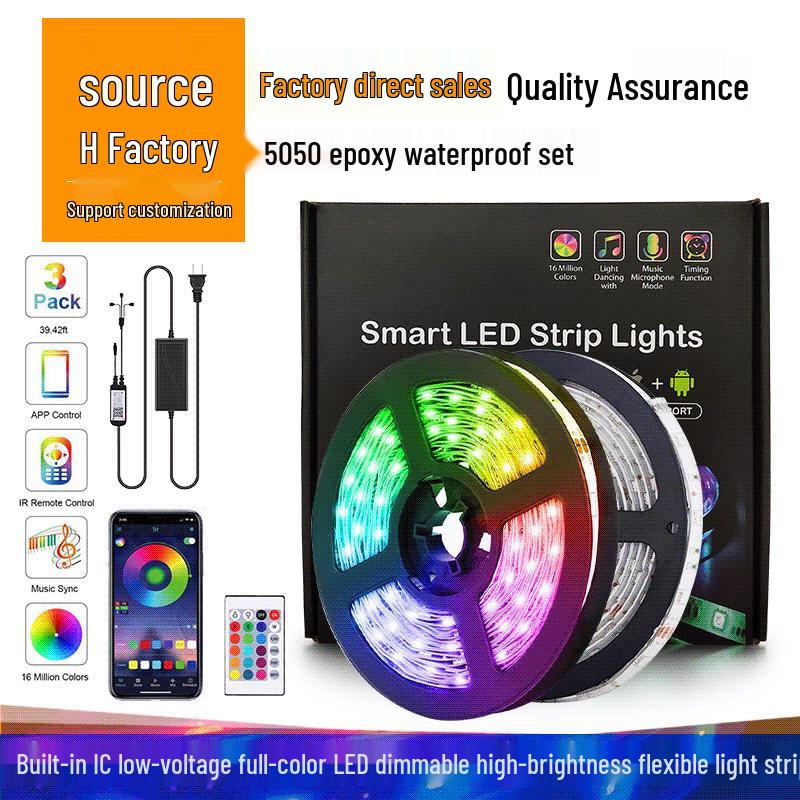 Waterproof 12V LED Light Strip with 5050 RGB Seven-Color Options