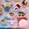 4pcs Thickened Crayon Shin-Chan Butt Pinch Decompression Sticker 3d Diy Phone Case Decorative Sticker Child Toy Account Sticker