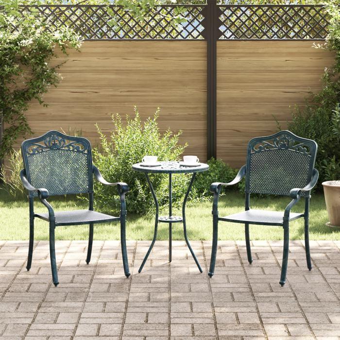 Chaises de jardin vidaXL 2 pièces en aluminium vert 42002381