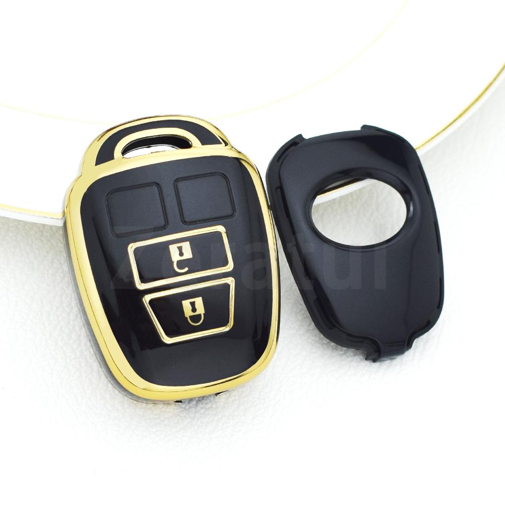 Fashion Tpu Silver Edge Car Key Shell Case Fob Cover For Toyota Rav4 Hiace Land Cruiser Aqua Ractis Corolla Vitz Accessories