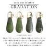 [Dom Teporna] Genuine Leather Portable Mini Shoehorn Keychain with Gradient Italian Leather Keyring for Business, Golf, Etc. (Gray)