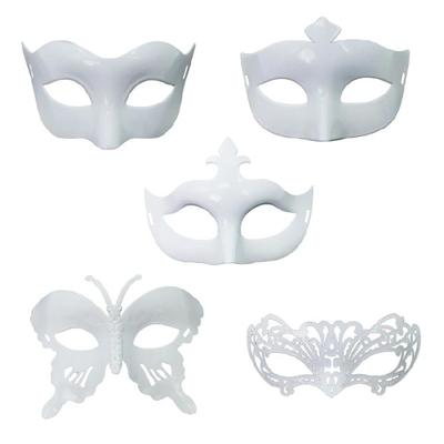 Masque de Mascarade Masque Papillon Masque de Fête Masque Blanc Masque d'Halloween Masque Demi-Visage Masque de Carnaval pour Bals