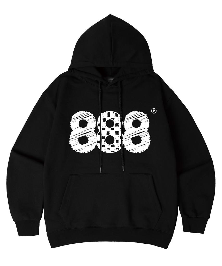 [Fleece-Lined/Non-Fleece-Lined] Scrawl Number.888 Oversized Hoodie 7 Colors (B Type)