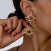Temperament Elegant Sun Flower Stud Earrings For Women Daily Jewelry Gift