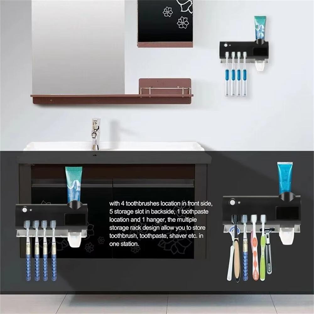 New Solar Ultraviolet Toothbrush Sterilizer Wall Mounted Toothbrush Holder Automatic Toothbrush Holder Bathroom