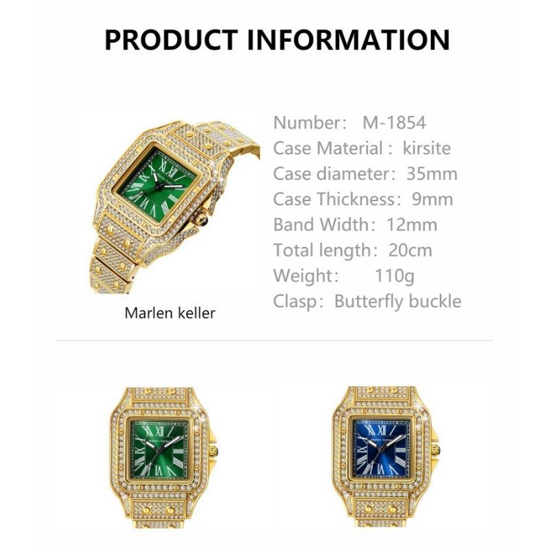 Dámské hodinky Módní Luxusní Křemenné Náramkové Hodinky pro Dámu Ciferník s Diamanty Hodiny z Nerezové Oceli