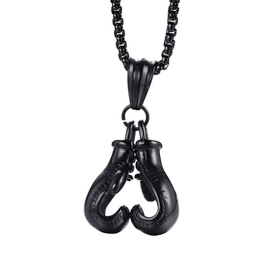 Modische Herren Boxhandschuh Anhänger Kette Halskette Fitness Sport Schmuck Geschenk