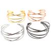 Fashionable Hollow Bangles Irregular Cuff Geometric Bracelets Metal Texture Wrist Jewelry for Parties and Daily Wear