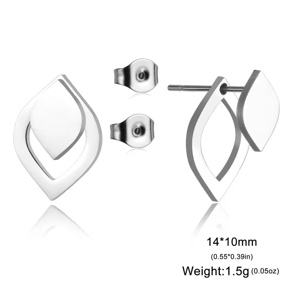 

Geometric Cut Titanium Steel Square Combination Earrings Fashion Personality Jewelry Holiday Gift