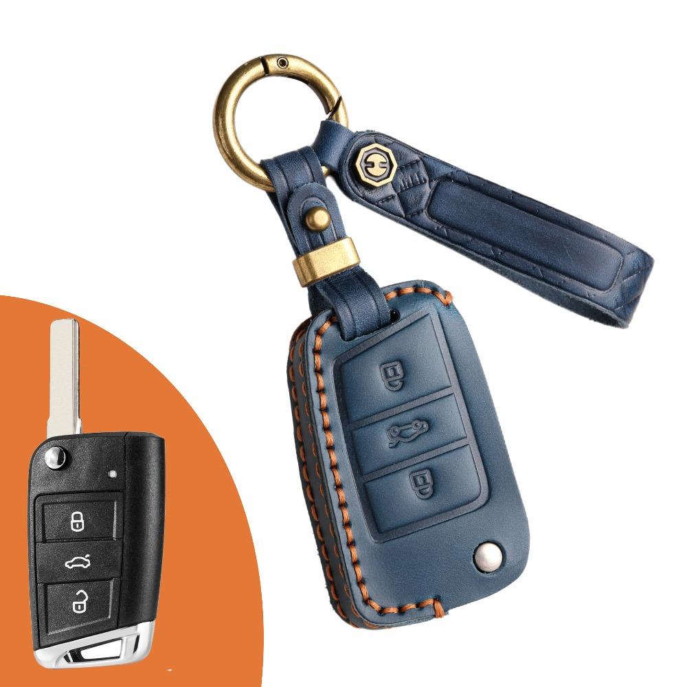 Premium Auto-Schlüsselhülle für Volkswagen Magotan Lavida Faltstil Luxus Auto-Schlüsselhülle