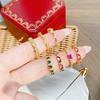 [Golden Diamond Dream] Medieval Vintage Narrow Version Full Of Diamonds Zir*****Pen Ring Geometric Super Fairy Stacked Ring