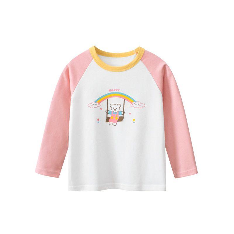 27Home Korean Style Children's Clothing 2026 Autumn New Style Girls' Pure Cotton Cartoon Bottoming Shirt Long-Sleeved T-Shirt Baby Clothes