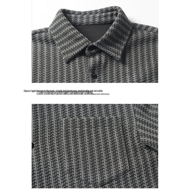 Men's Wassup Sohot Fishbone Stripe Short-Sleeve Shirt