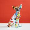 Vilead Resin Graffiti Chihuahua Dog Sculpture Animal Statue Pop Art Modern Objects Home Living Room Shelf Decoration Items Rack