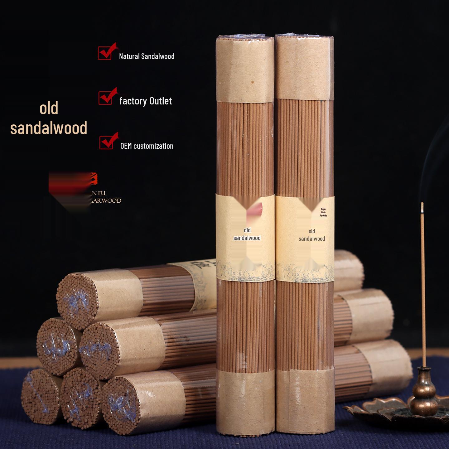 Pure Sandalwood Incense Sticks - Natural Aroma with Zero Additives for Home Aromatherapy 100 g Old Mountain Sandalwood Incense Sticks