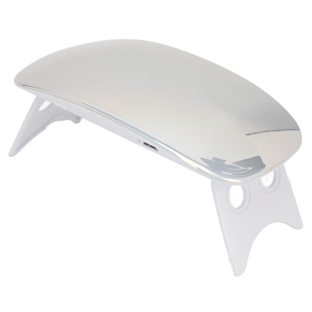 Nail Lamp 6W Portable Foldable Handheld Fast Curing Dryer UV LED Nail Light for Manicure Silver