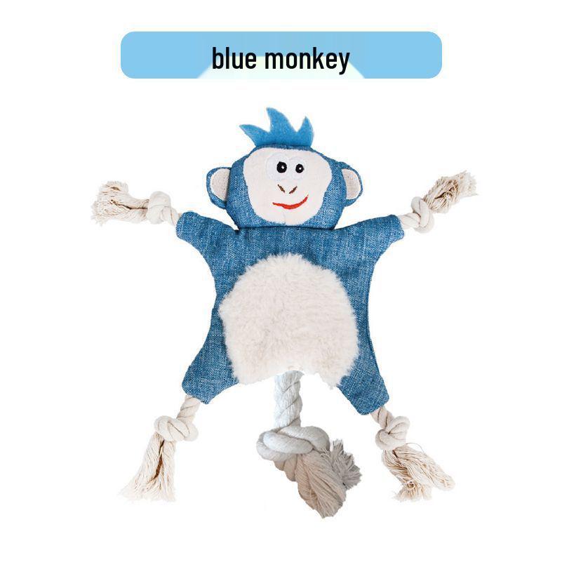 

Durable Stress Relief Dog Toy: Teeth Grinding Cotton Rope with Plush and Sound Single Squeak Chicken Leg