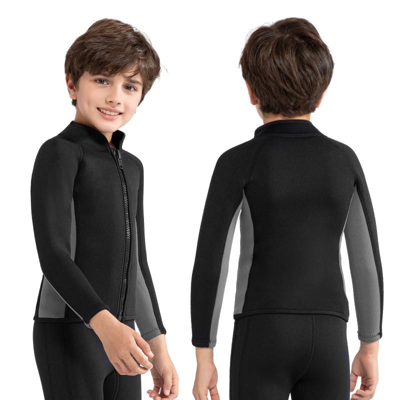 Kids 3mm Neoprene Wetsuit Top Pants Set Snorkeling Surfing Swimming Diving UV Protection Warm