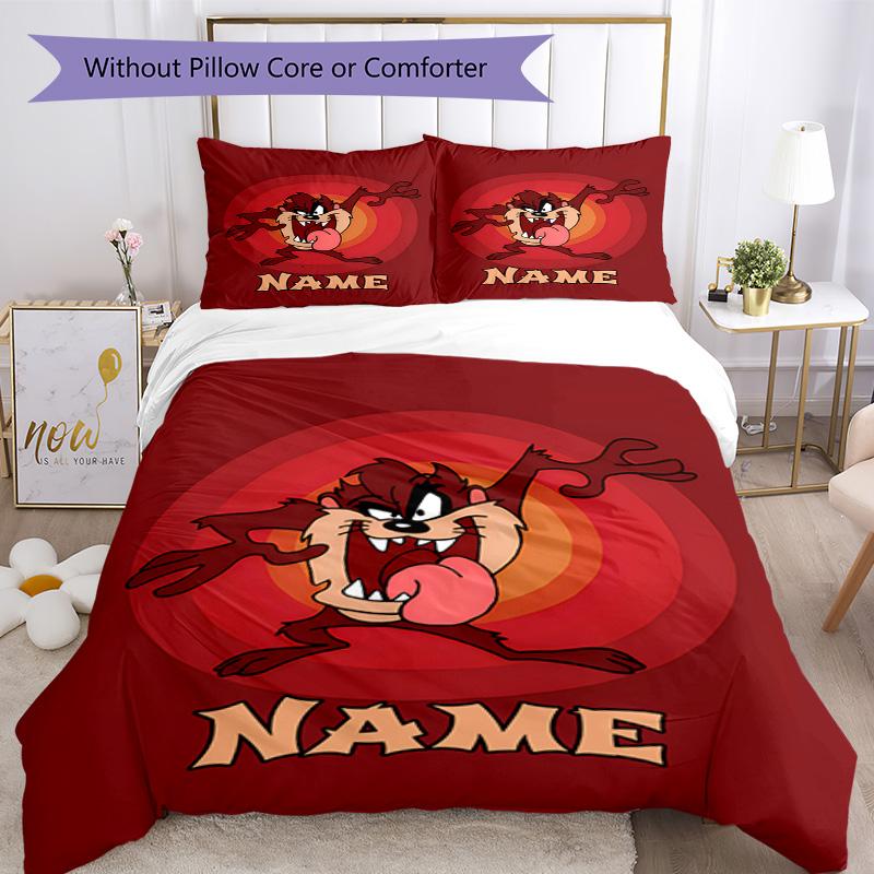 Warner Bros. Film (9) Set Biancheria da Letto Personalizzabile con Nome Copripiumino Traspirante con Federe Decorazione per la Casa Regalo di Compleanno