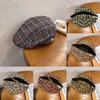 Trendy Retro Grid Print Newsboy Cap Windproof Warm Features Streetwear Casual