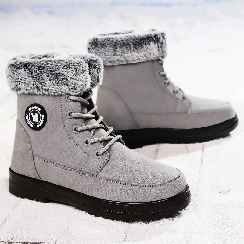 Shoes women's shoes winter new cotton boots piled thickened medium help warm snow boots one foot cotton shoes